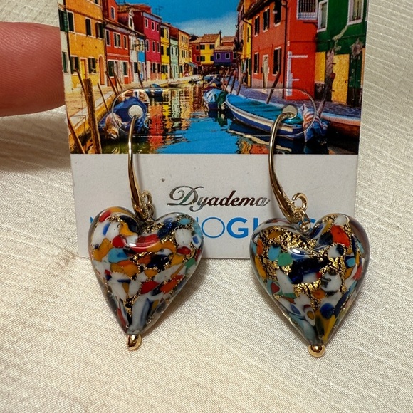 Vibrant Heart Mosaic Earrings - Picture 3 of 4